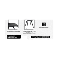LeisureMod Markley Modern Leather Dining Chair With Metal Legs