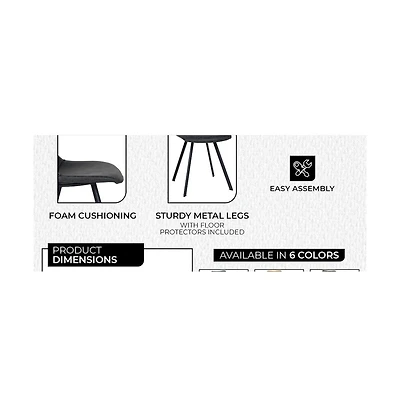 LeisureMod Markley Modern Leather Dining Chair With Metal Legs