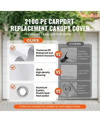 Vevor Carport Replacement Canopy Car Shelter Fabric Frame Not Included