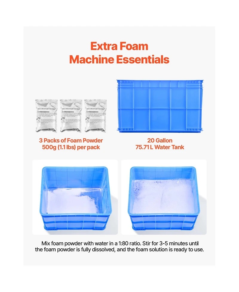 Vevor Foam Machine Party Foam Cannon 1200 W for Birthdays Celebrations and Party