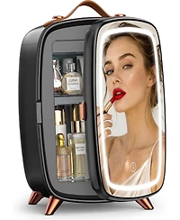 Cowsar 6L Mini Fridge with Led Mirror for Cosmetics
