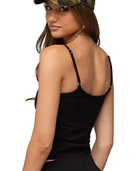 Edikted Women's Brazil Rhinestone Tank Top
