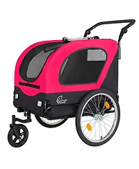 Streamdale Furniture 2-in-1 Foldable Pet Bike Trailer and Stroller for Dogs up to 110lbs