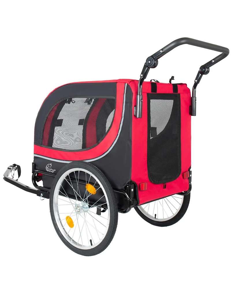 Streamdale Furniture 2-in-1 Foldable Pet Bike Trailer and Stroller for Dogs up to 100lbs