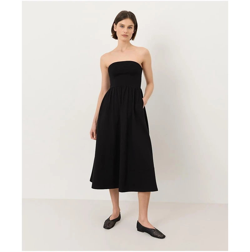 Pact Women's Fit and Flare Strapless Dress Made With Organic Cotton