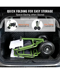 Vevor Beach Fishing Cart Foldable Fishing Trolley 300 lbs with Balloon Tires