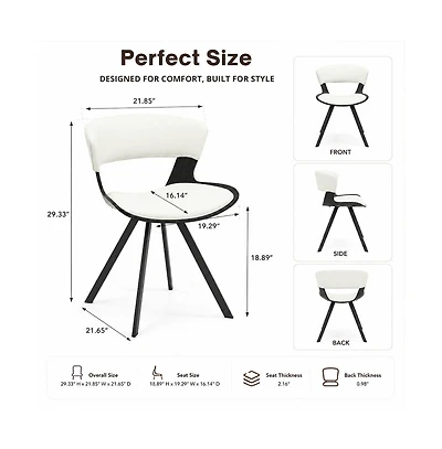 LeisureMod Murray Modern Dining Chair, Set of 2