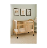 L.a. Baby Mini/Portable Non-folding Wooden Window Crib with Safety Gate