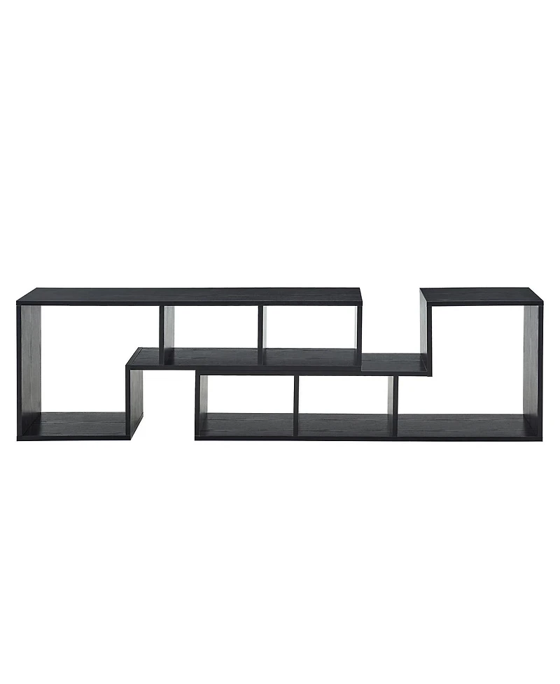 Streamdale Furniture Modern Wood Grain Expandable Media Console with Open Storage