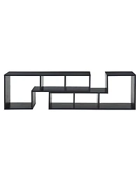 Streamdale Furniture Modern Wood Grain Expandable Media Console with Open Storage