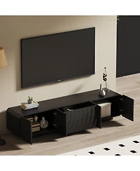 Streamdale Furniture 70'' Modern Spiral Wave Tv Console with Storage Cabinet and 2 Drawers