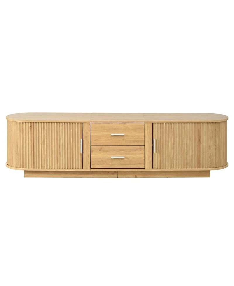Streamdale Furniture Modern Tv Stand with Hidden Storage and Rounded Corners for 65''-70'' TVs