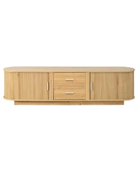 Streamdale Furniture Modern Tv Stand with Hidden Storage and Rounded Corners for 65''-70'' TVs
