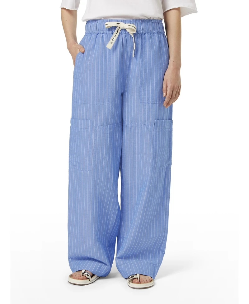 Scotch & Soda Women's Noa High-Rise Wide-Leg Pull On Cargo Pant