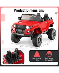 Costway Outdoor & Ride On Toys 24V 2 Seater Ride on Car for Kids Licensed Toyota LC250 Ride on Truck with Remote