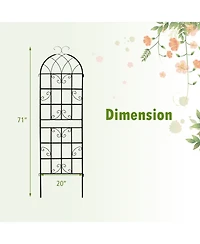 71" Tall Metal Garden Trellis for Climbing Plants 2 Pack Fence Panels Retro