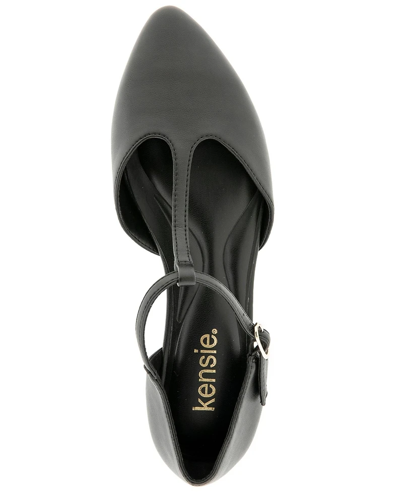 Kensie Women's Gabrielle T-Strap Flat