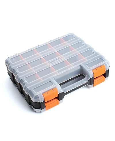 Xdovet Plastic Tool Box Double Side Organizer Small Parts Hardware Removable Dividers