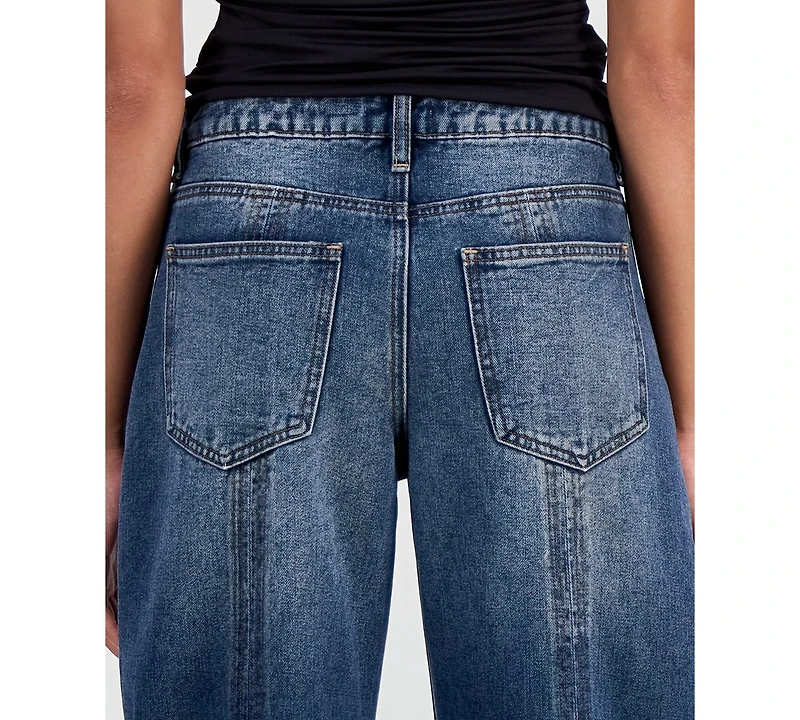Bar Iii Women's High-Rise Barrel Jeans, Macy's Exclusive