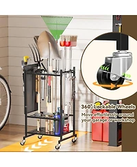 Xdovet Garden Tool Organizer Rolling Cart Tower Rack