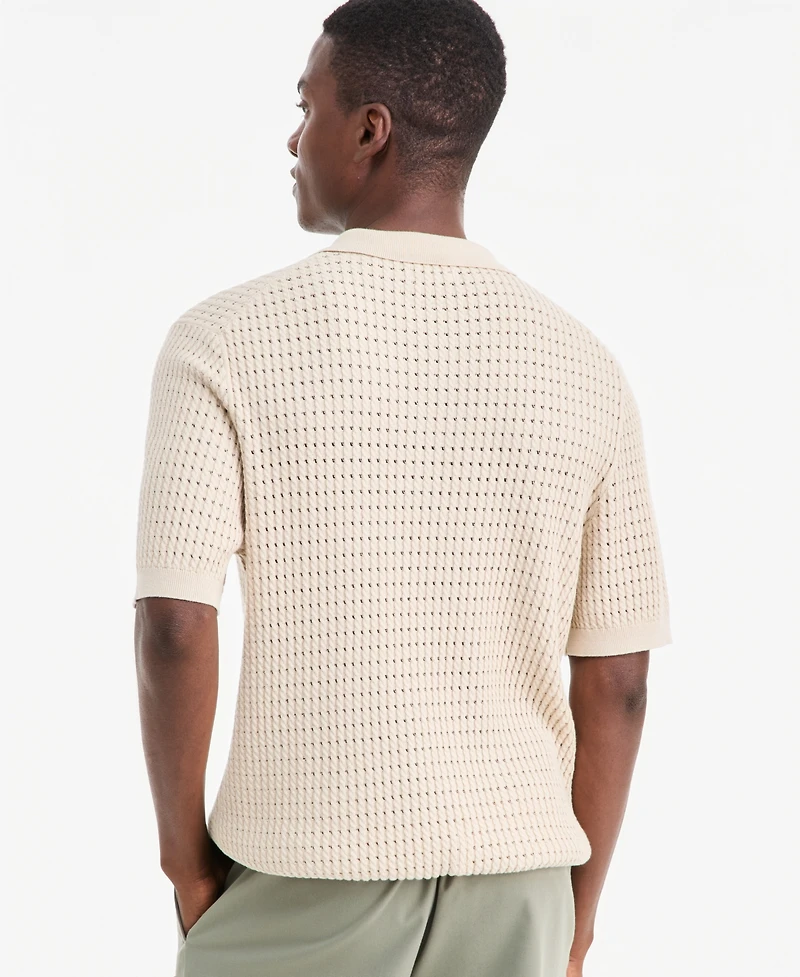 Alfani Men's Cotton Short-Sleeve Polo Sweater, Macy's Exclusive