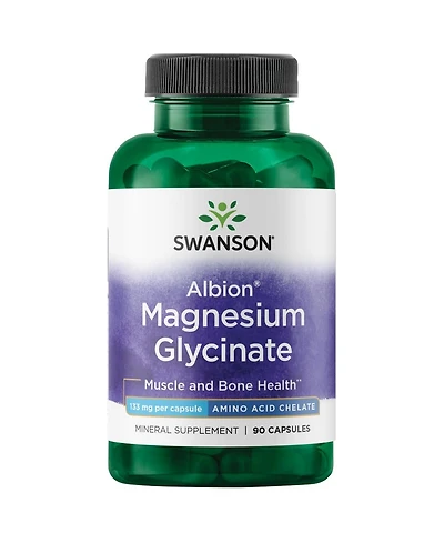 Swanson Albion Magnesium Glycinate 133 Milligram Chelated Magnesium Supplement, 90 Capsules