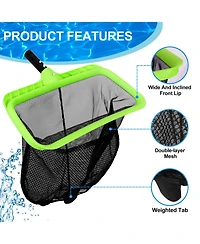 Xdovet Pool Skimmer Net Double Layer Reinforced Frame Deep Rake