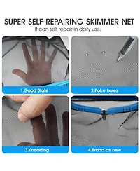 Xdovet Pool Skimmer Net Leaf Rake Aluminum Frame Mesh Bag