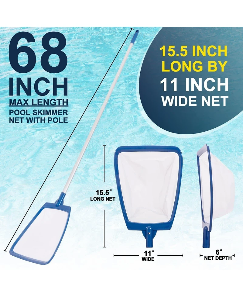 Xdovet Pool Skimmer Net Pole Ultra Fine Mesh Aluminum Leaf Spa Hot Tub