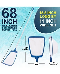 Xdovet Pool Skimmer Net Pole Ultra Fine Mesh Aluminum Leaf Spa Hot Tub