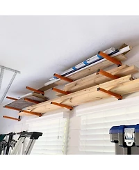 Xdovet Wall Mount Lumber Rack 3-Level Metal 4 Pack