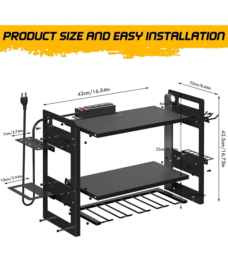 Xdovet Power Tool Organizer Wall Mount Charging Station Metal Rack Drill Holder
