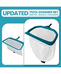 Xdovet Pool Skimmer Net Leaf Rake Wide Mesh Debris Cleaner