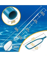 Xdovet Pool Skimmer Net Aluminum Poles Fine Mesh Debris Removal
