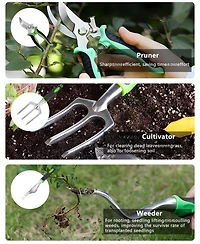 Xdovet Garden Tools Set Heavy Duty Hand Non Slip Handle Storage Bag Professional 10PCS