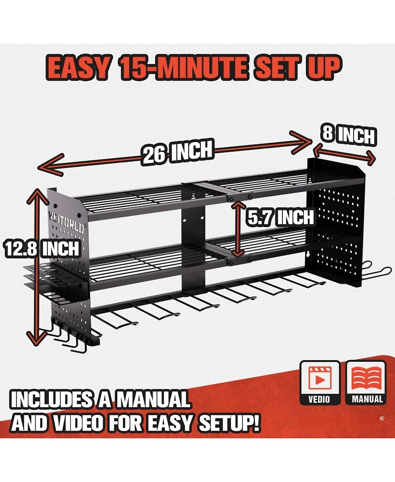 Xdovet Power Tool Organizer Wall Mount Metal Drill Holder Garage Storage Rack
