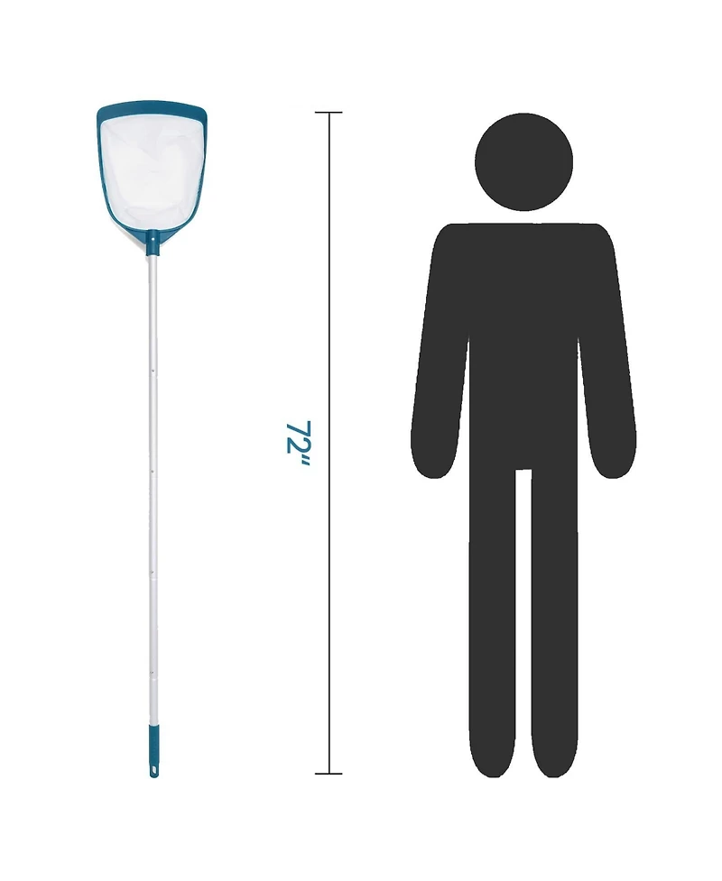 Xdovet Pool Skimmer Net Rake Aluminum Pole Mesh