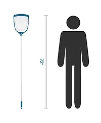 Xdovet Pool Skimmer Net Rake Aluminum Pole Mesh