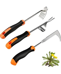 Xdovet Manual Weed Puller Tool Stainless Steel Garden Weeder Hand Remover Rubber Handle