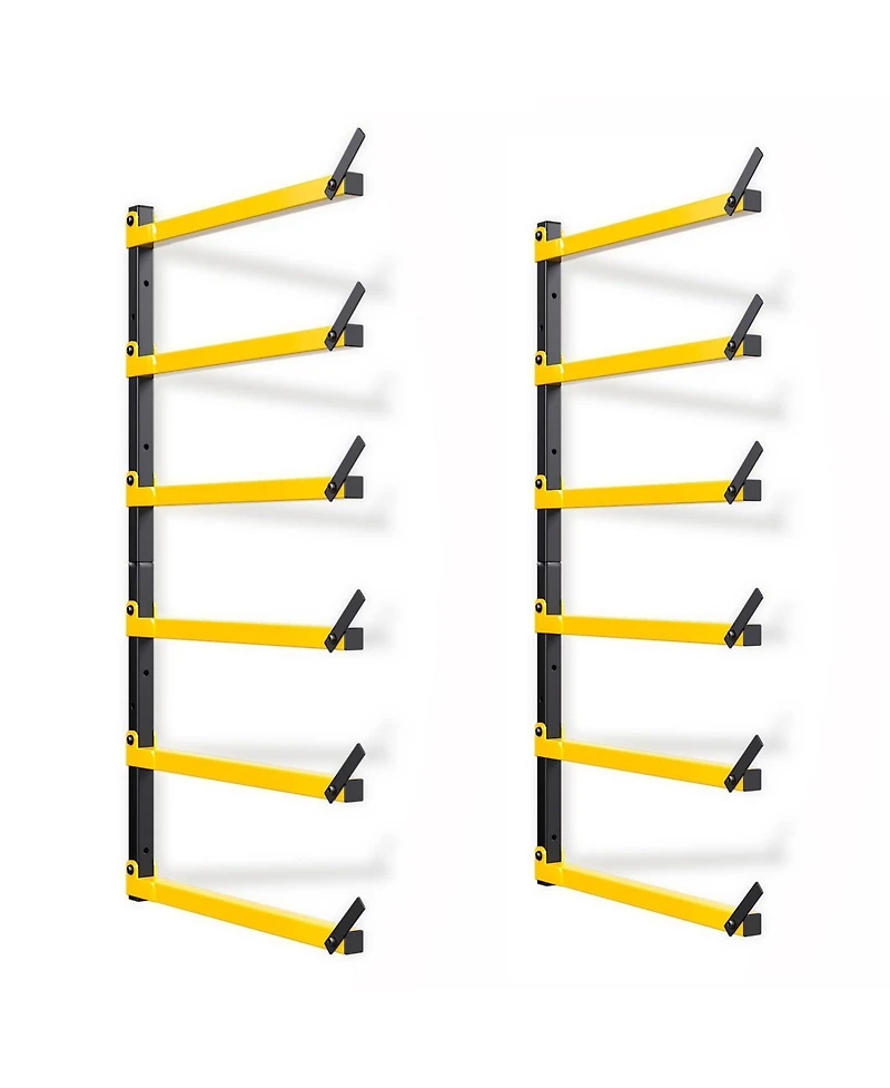 Xdovet Lumber Rack Folding Wall-Mounted Metal 6-Level Heavy Duty Garage Organizer Wood Storage Indoor Outdoor