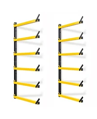 Xdovet Lumber Rack Folding Wall-Mounted Metal 6-Level Heavy Duty Garage Organizer Wood Storage Indoor Outdoor
