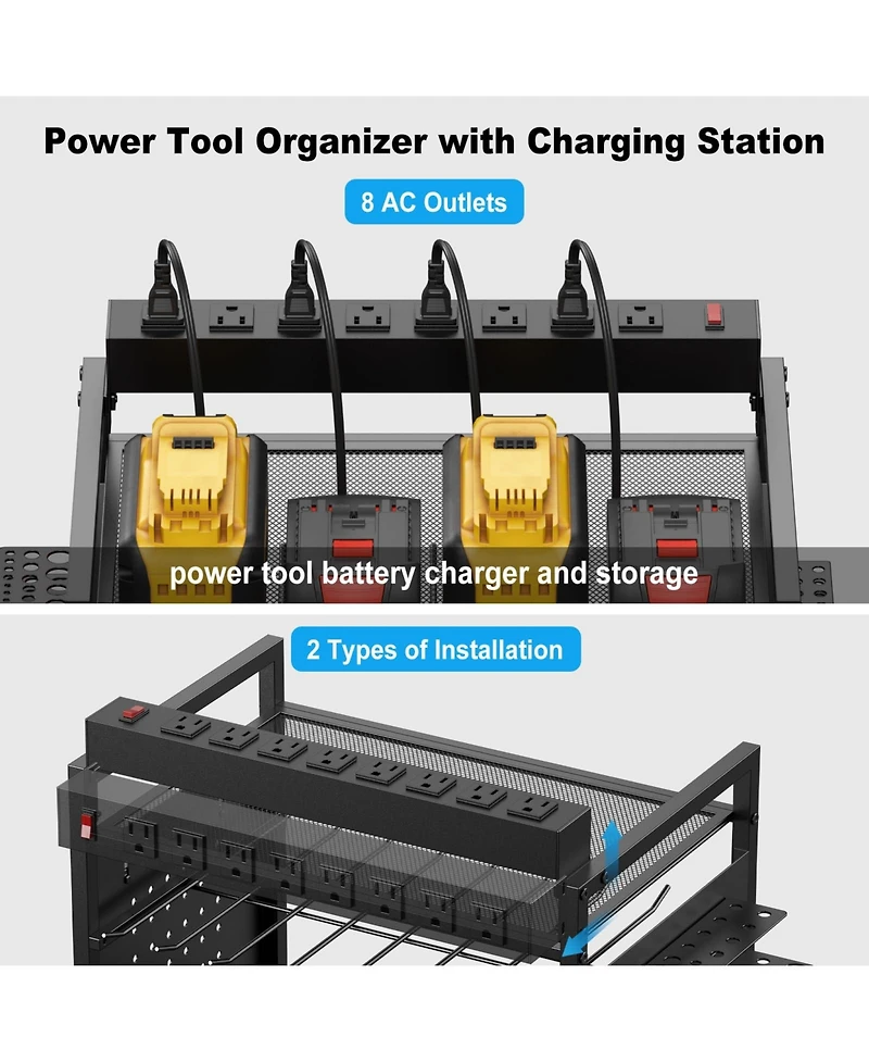 Xdovet Power Tool Organizer Floor Stand Charging Station Drill Holder