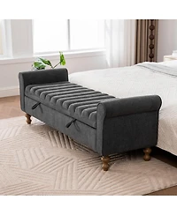 Streamdale Furniture 65.55'' Modern Upholstered Storage Bench with Rolled Arms