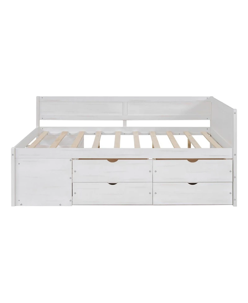 Streamdale Furniture Full Size Daybed with Drawers and Shelves