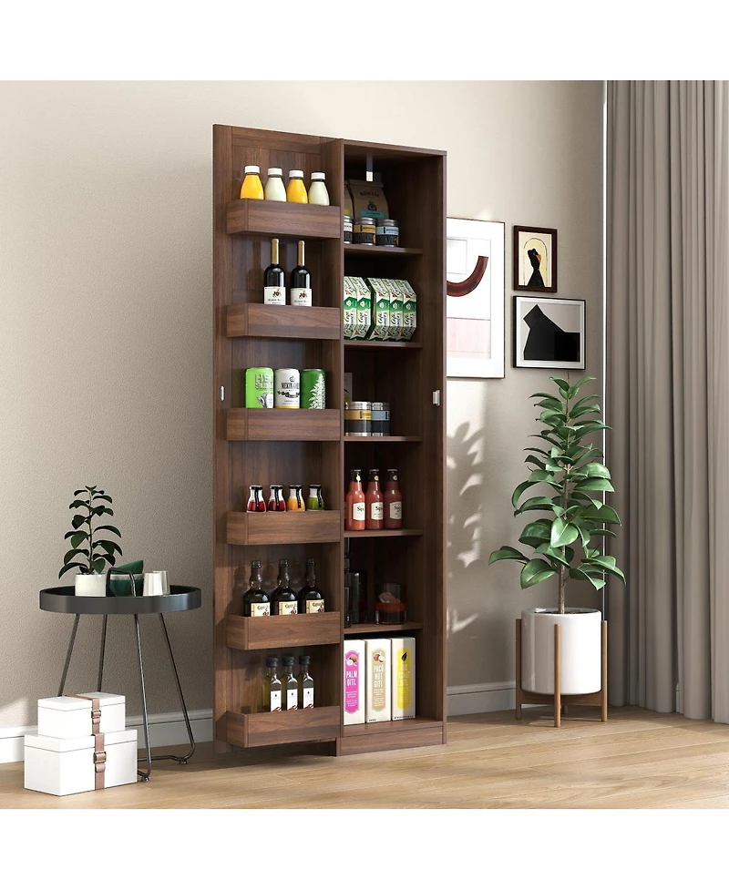 Streamdale Furniture Freestanding Kitchen Pantry Cabinet with Doors and Shelves