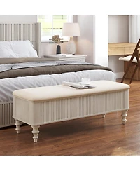 Streamdale Furniture 50.8-inch Multi-Functional Linen Storage Ottoman Bench