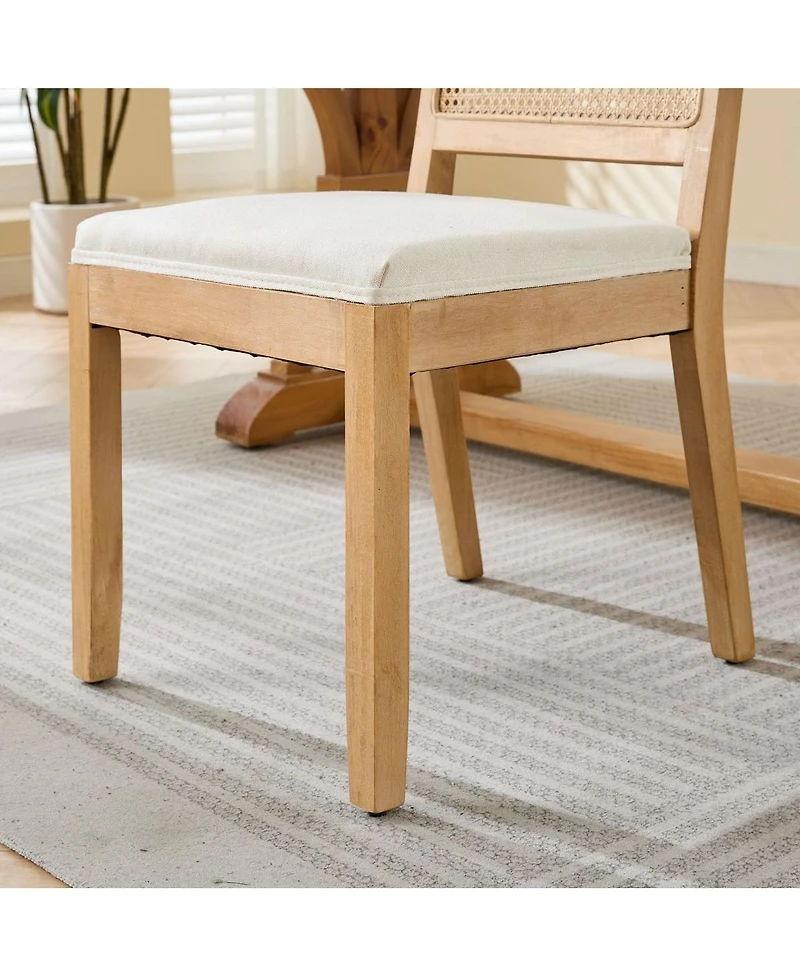 Streamdale Furniture Farmhouse Rattan Dining Chairs Set of 2