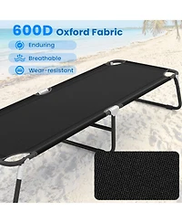 Mecale Folding Camping Cot, 75-in Bed, 330-lb Capacity, Oxford Fabric