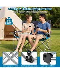 Mecale Double Camping Chair for Two with Cup Holders and Carry Bag, 660-lb Cap