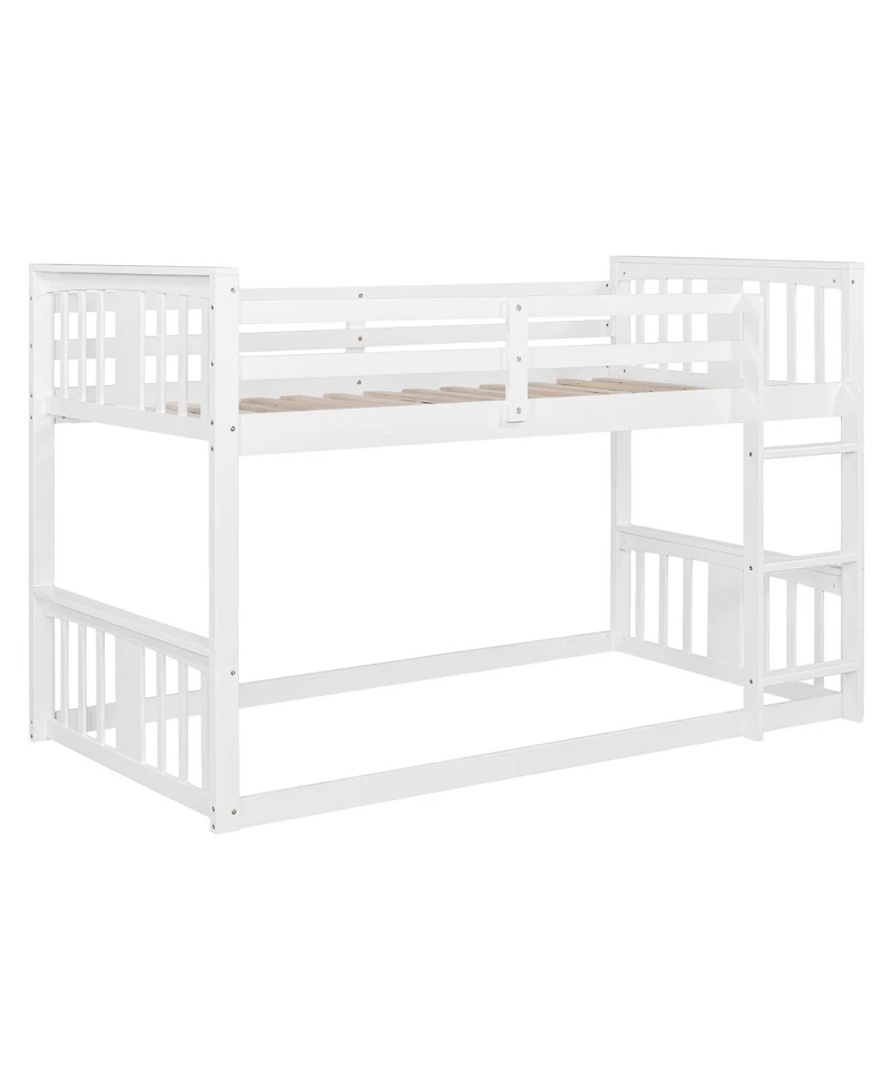 Streamdale Furniture Twin Over Twin Bunk Bed with Ladder